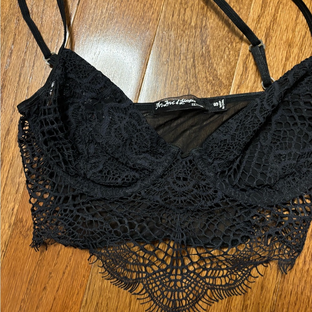 For Love and Lemons skivvies bat your lashes bralette - black - Picture 4 of 6